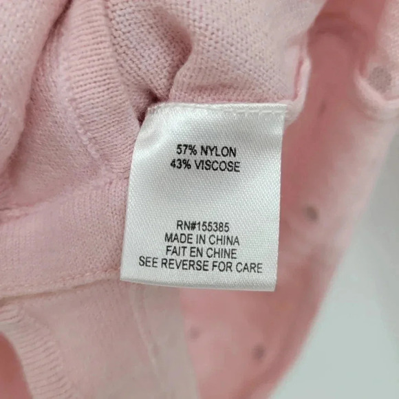 Ronny Kobo Chani Bodysuit Baby Pink Rhinestone Long Sleeve Knit Stretch XSmall - Picture 6 of 9